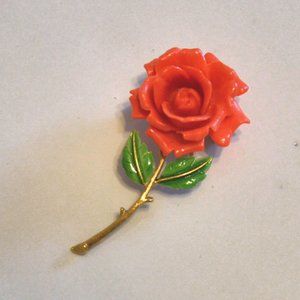 J.J. Jonette Vintage Rose Brooch
